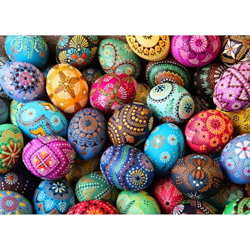 HUADADA Easter Egg 1000 Piece Puzzle – Large 27.56" x 19.69" Jigsaw with Letter Backing