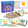 Humerry Spelling Game for Kids 3-8: 100 Wooden Letter Tiles & 60 Word Flashcards – Phonics Learning Toy for Preschool, Kindergarten, Homeschool