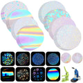 Humyoun 200 Pack Holographic Badge Protective Films - 70mm (2.76in) for 58mm Button Makers, 8 Glitter Patterns