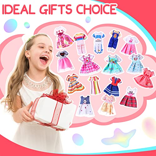 Hungdao 16-Piece Doll Clothes Set for 6-Inch Dolls - Assorted Outfits with Hook-and-Loop Closures