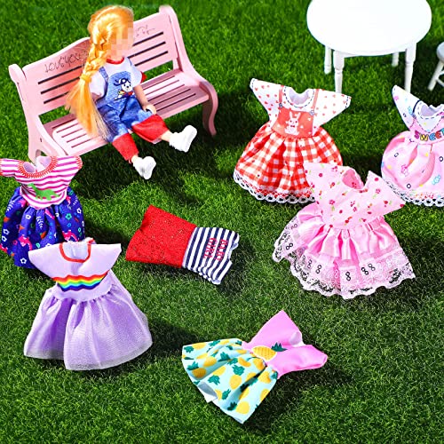 Hungdao 16-Piece Doll Clothes Set for 6-Inch Dolls - Variety of Cute Outfits with Hook and Loop Closure
