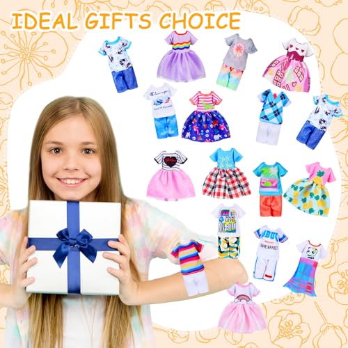 Hungdao 16-Piece Doll Clothes Set for 6-Inch Dolls – Mix of Boy and Girl Outfits