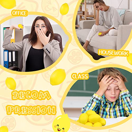 Hungdao 20 Pack Mini Foam Lemon Stress Balls – Slow Rising Squeeze Toys for Party Favors, Carnival Prizes, and Classroom Rewards