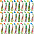 Hungdao 30 Pack Bouncy Balls with Streamers - Large Rubber High Bounce Balls for Party Favors, Piñata Fillers, Classroom Rewards
