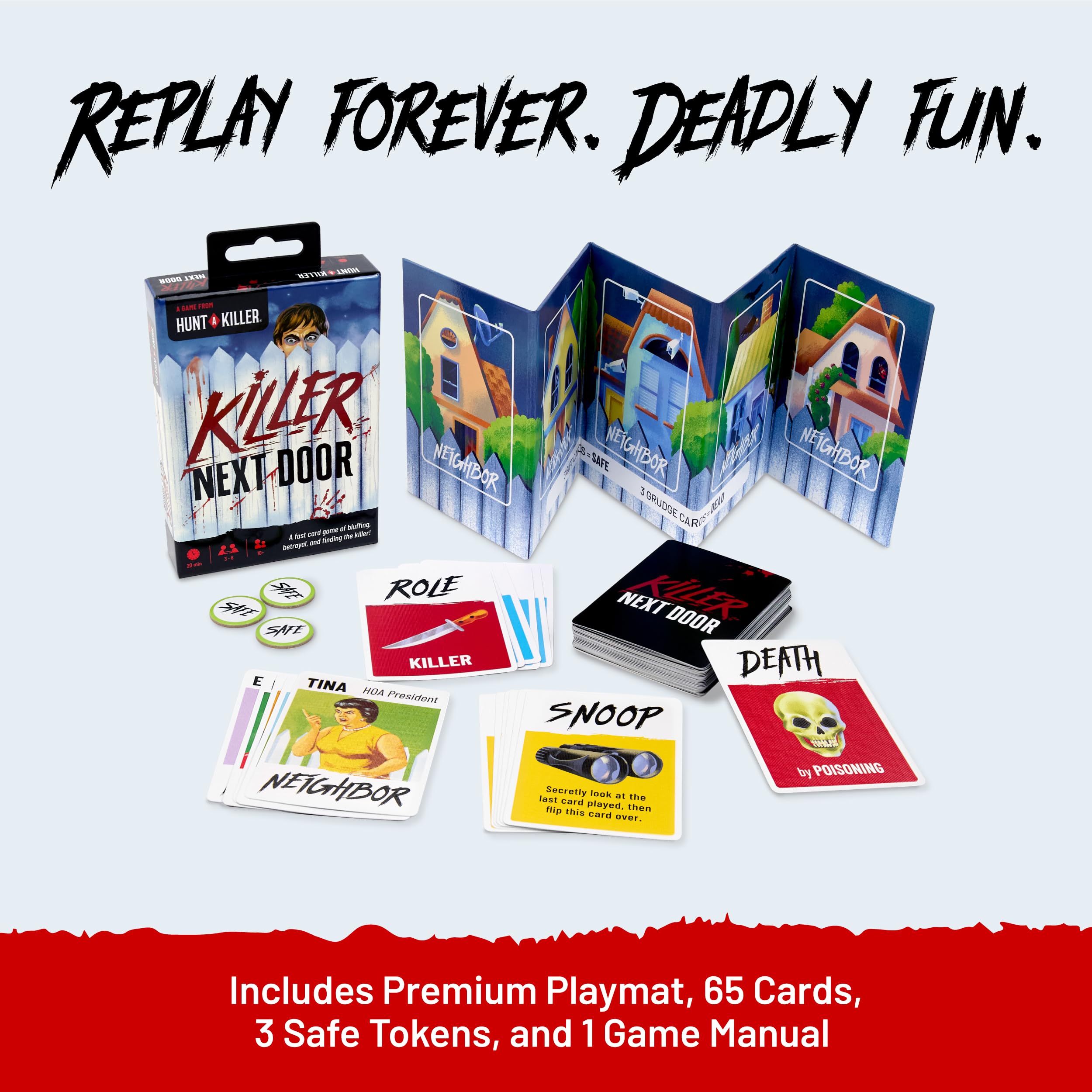 Hunt A Killer: Killer Next Door – A Fast-Paced Social Deduction Card Game for Ages 10+