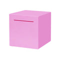 HUSAN Pink Break-to-Open Piggy Bank - 4.72-Inch Solid ABS Money Box with DIY Stickers for Kids and Adults