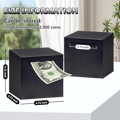 HUSAN Stainless Steel Hammer-Break Piggy Bank – 4.72 Inch (Black)