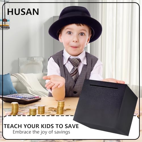 HUSAN Stainless Steel Hammer-Break Piggy Bank – 4.72 Inch (Black)