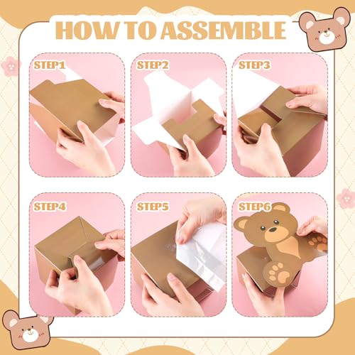 Hushee 12-Pack Baby Shower Centerpieces – 3D Jungle Animal Paper Decorations for Tables (Brown, 9x7 Inches)