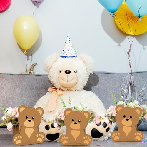 Hushee 12-Pack Baby Shower Centerpieces – 3D Jungle Animal Paper Decorations for Tables (Brown, 9x7 Inches)