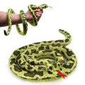 HWD 3.6-Foot Soft Snake Plush – Lifelike Stuffed Animal Toy for Pranks, Halloween Decor, and Gifts (Green)