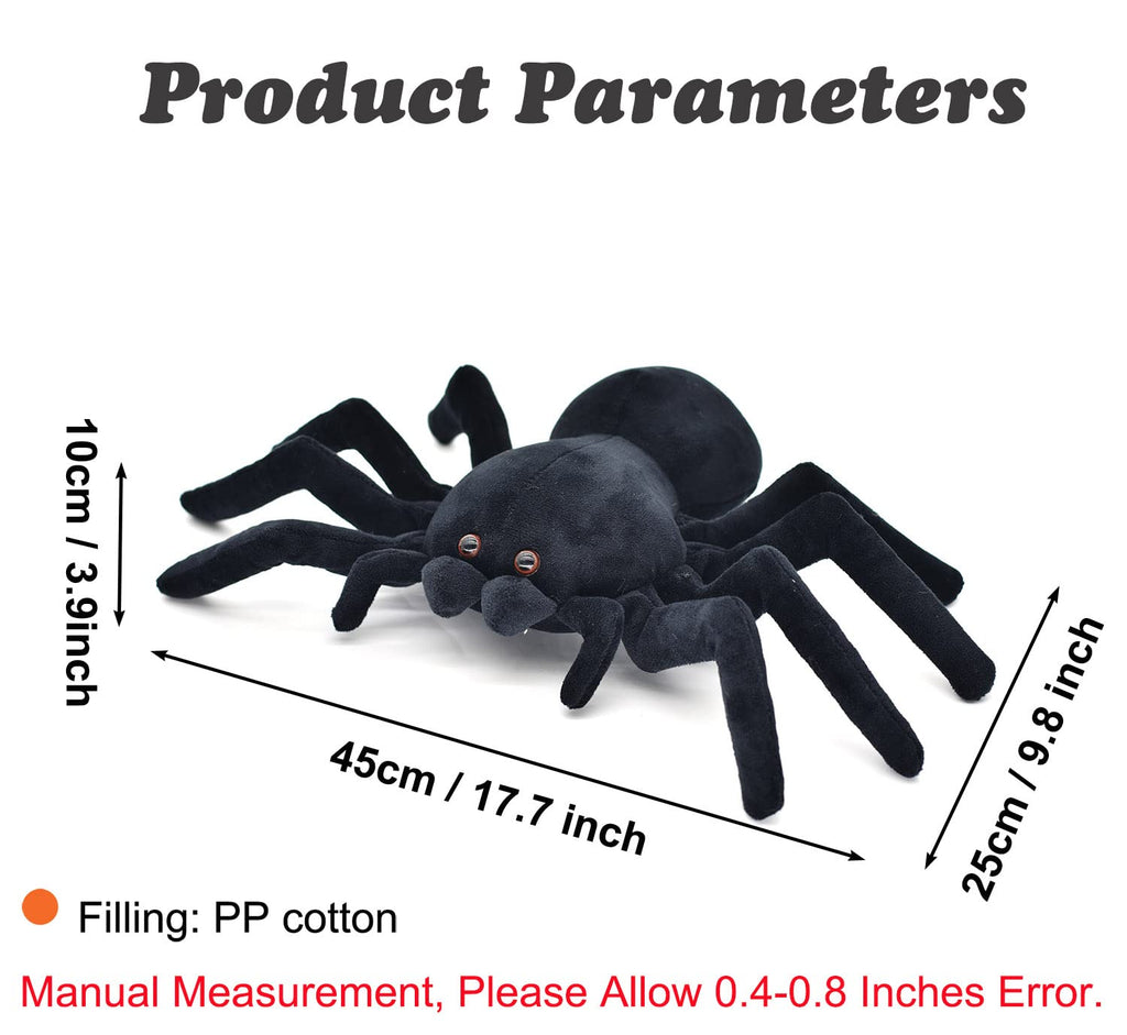 HWD Soft Spider Plush Doll – Cute Stuffed Animal Toy for Pranks, Gifts, and Decor (Medium: 7.8 x 2.7 x 11.8 inches)