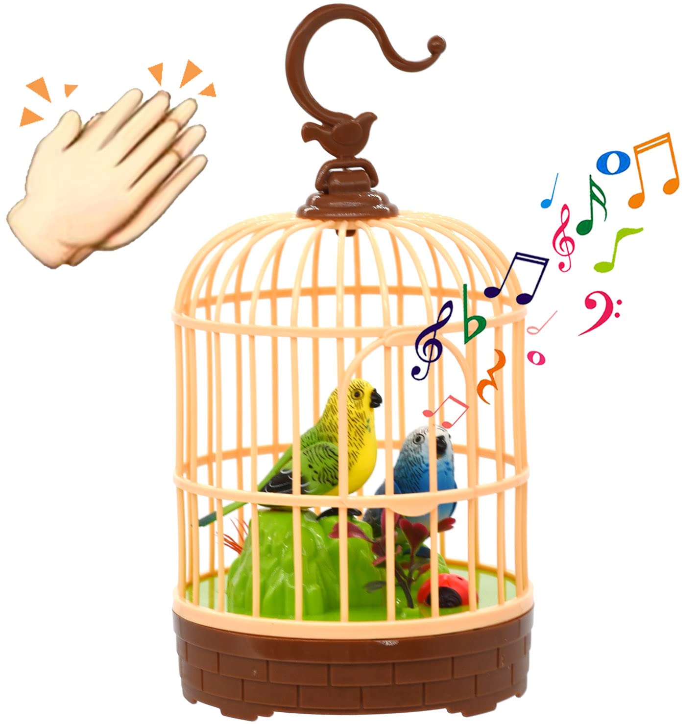 HWD Voice-Activated Birdcage Toy – Singing, Fluttering Parrot for Kids, 3+ Years (B)