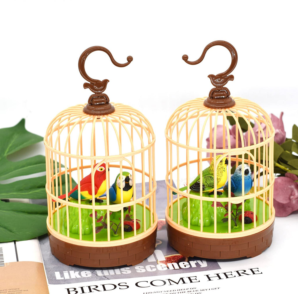 HWD Voice-Activated Birdcage Toy – Singing, Fluttering Parrot for Kids, 3+ Years (B)
