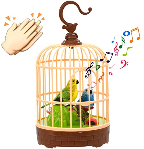 HWD Voice-Activated Birdcage Toy – Singing, Fluttering Parrot for Kids, 3+ Years (B)