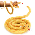 HWD Yellow Soft Snake Plush – 43.3 Inch Lifelike Stuffed Animal for Pranks and Gifts