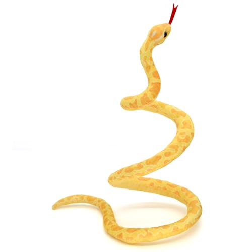 HWD Yellow Soft Snake Plush – 43.3 Inch Lifelike Stuffed Animal for Pranks and Gifts