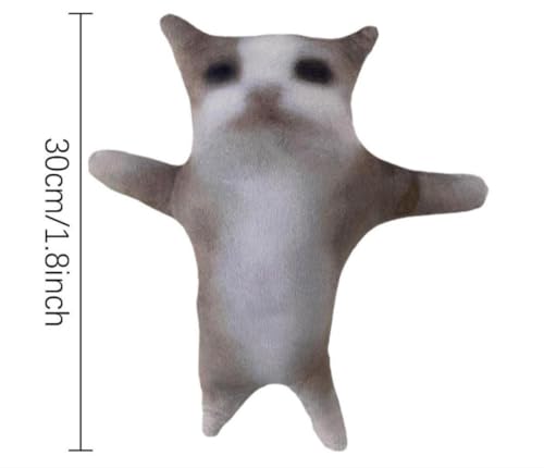 HWHXCZYH Grey Cat Plush Toy – 30 cm Anime Stuffed Animal, Soft and Cuddly Gift for Children