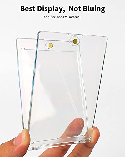 HYARUAT 75pt Magnetic Card Holder 5-Pack - Clear White One Touch Trading Card Cases