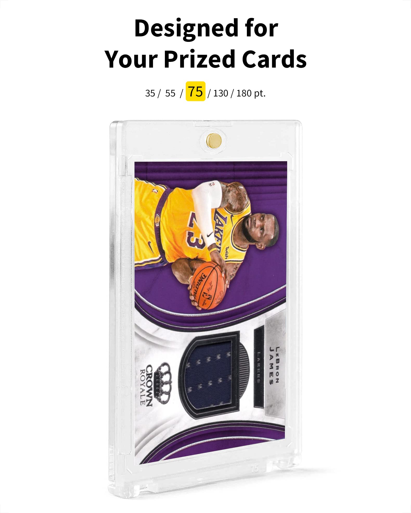 HYARUAT 75pt Magnetic Card Holder 5-Pack - Clear White One Touch Trading Card Cases