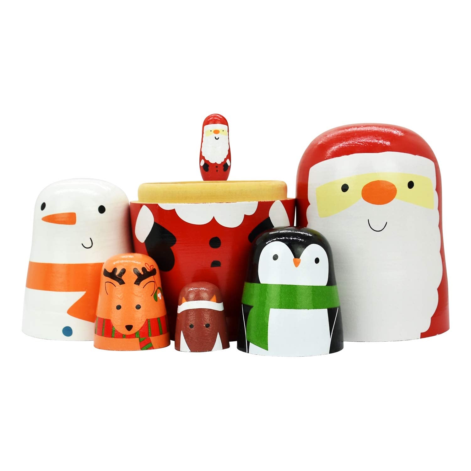 HYCLES 5-Piece Handmade Russian Nesting Dolls Set – Basswood Matryoshka, Largest 9.85 Inches, Ages 3+