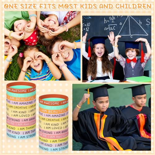 HyDren 36 Motivational Silicone Bracelets with Inspirational Cards – End of Year Student Gifts