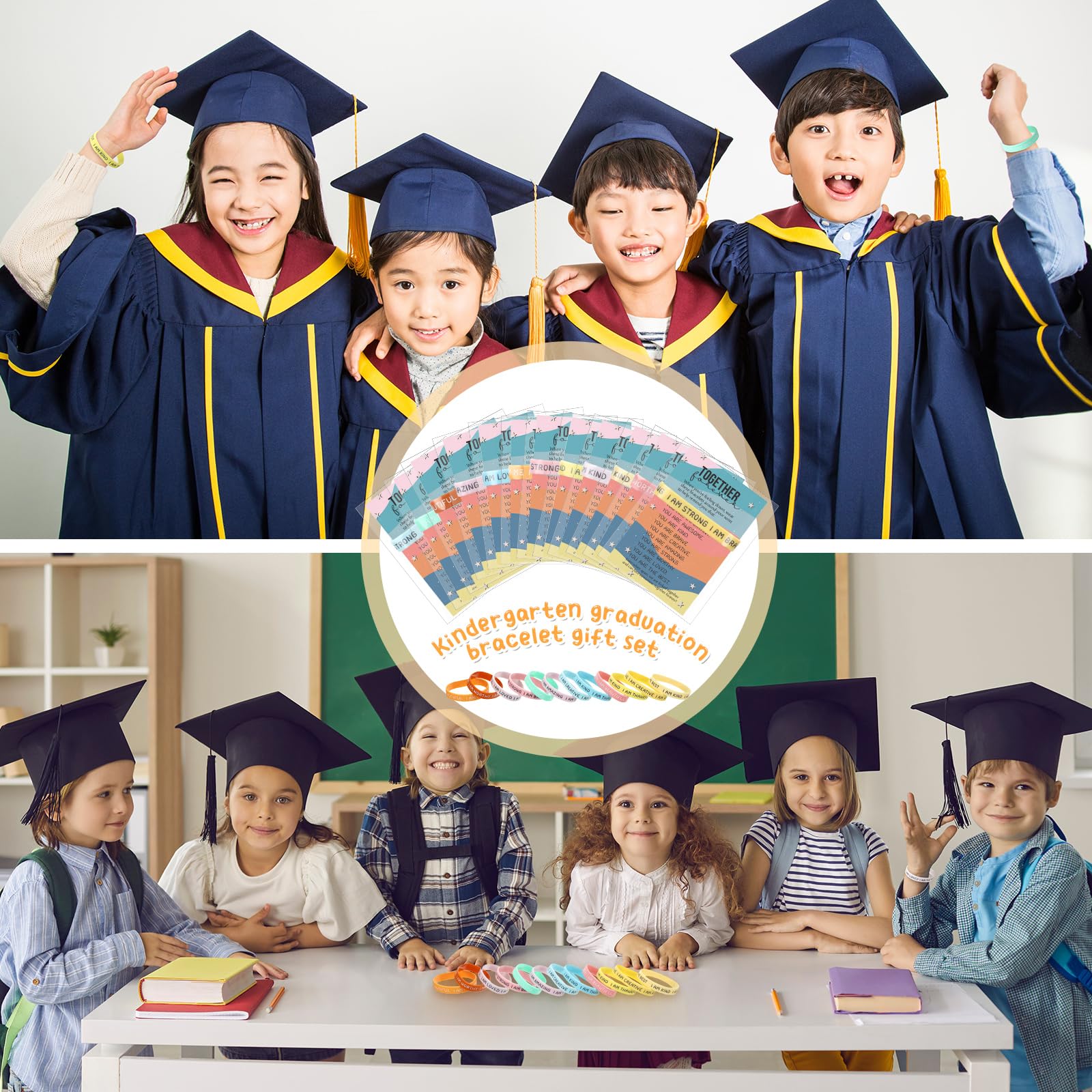HyDren 36 Motivational Silicone Bracelets with Inspirational Cards – End of Year Student Gifts