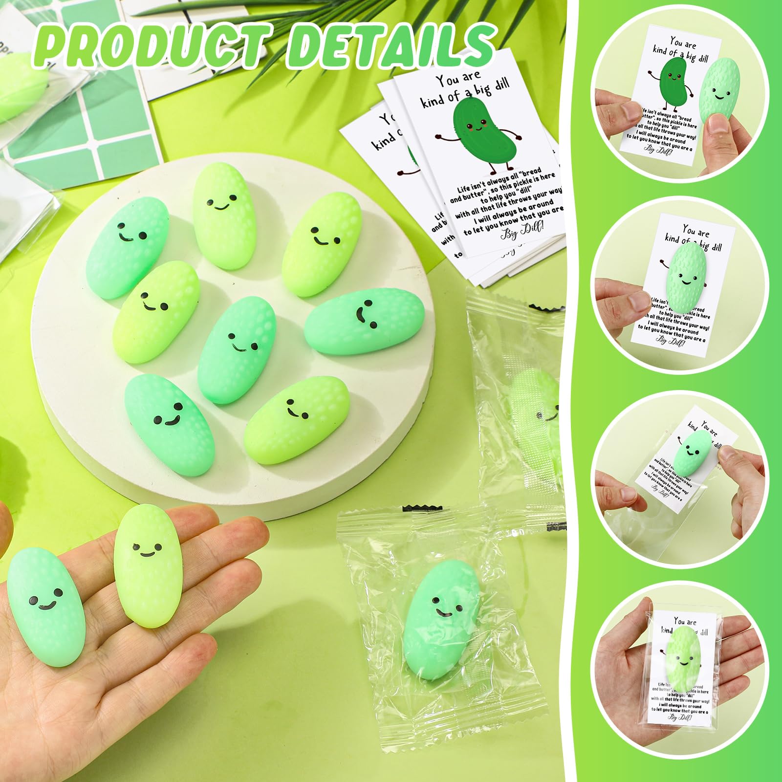 HyDren 40-Pack Kawaii Stress Ball Set with Motivational Cards for Classroom Rewards and Back to School Gifts