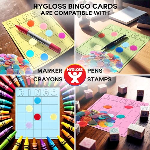 Hygloss 150-Pack Blank Bingo Cards – Write-On Disposable Sheets for Classrooms and Events