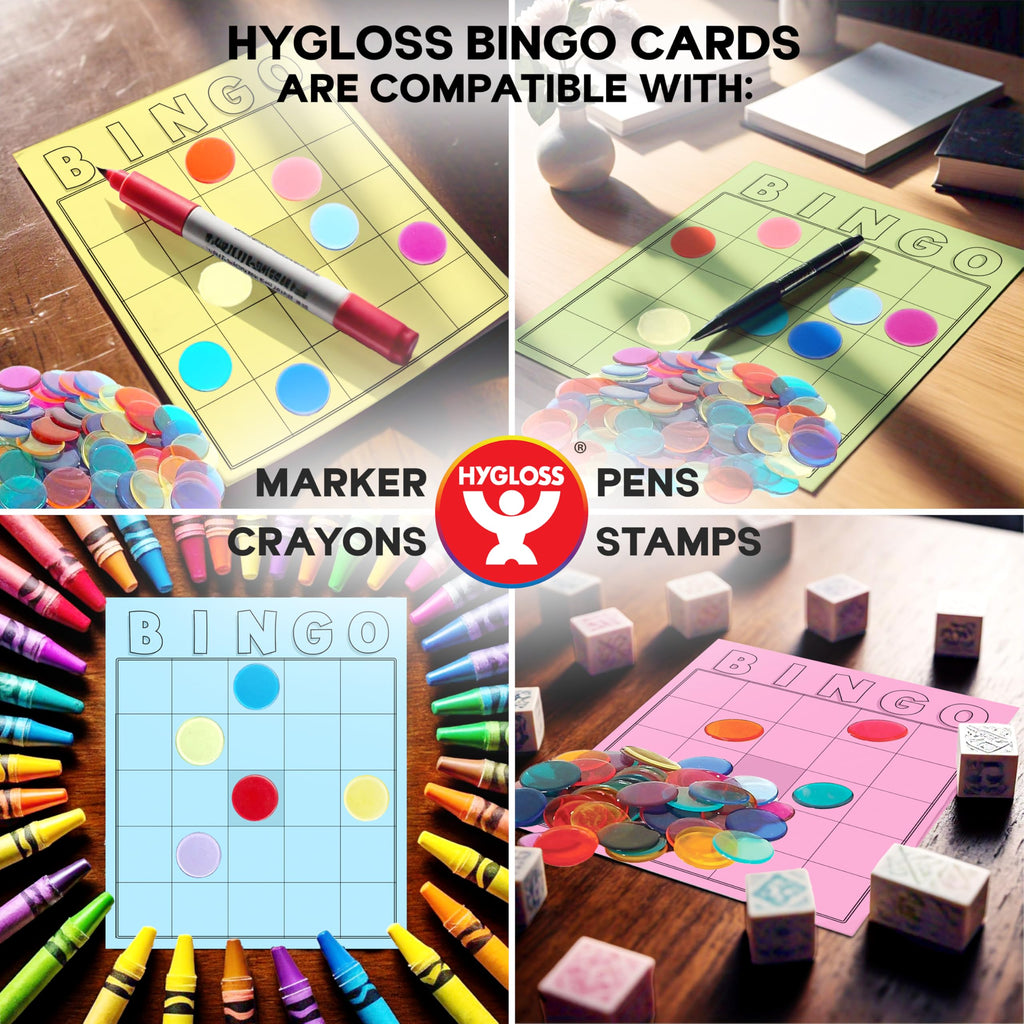Hygloss Blank Bingo Cards to Write On - 150-Pack White Large Size Disposable Sheets for Classroom Parties & Events