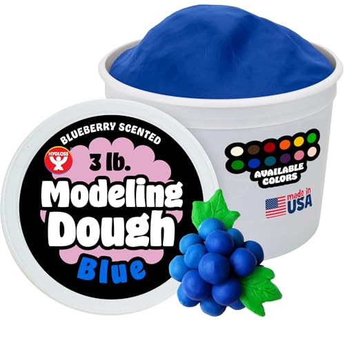Hygloss Blue Scented Play Dough 3 lb Tub – Non-Toxic, Fruity Scent, Soft & Reusable