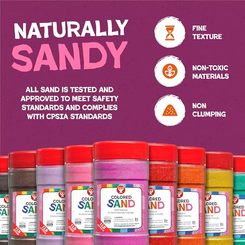 Hygloss Colored Sand – 3 lb Pink Sand Art Kit for Kids Ages 3+