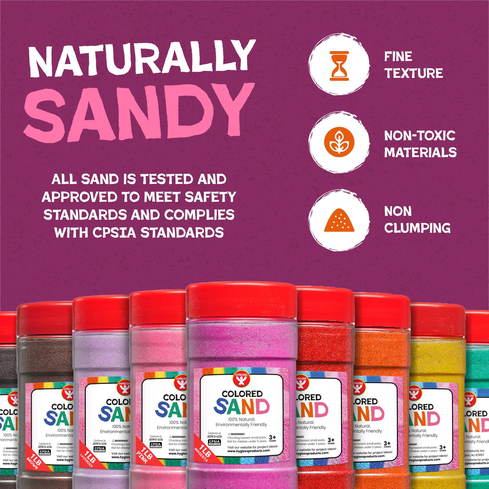 Hygloss White Colored Sand – 3 lb Bottle for Sand Art and Sensory Play