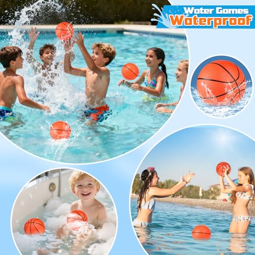 Hymaz 12 Pack Mini Basketballs (4 Inch) with Air Pump – Inflatable Toys for Toddlers, Kids, Party Favors & Pool Games