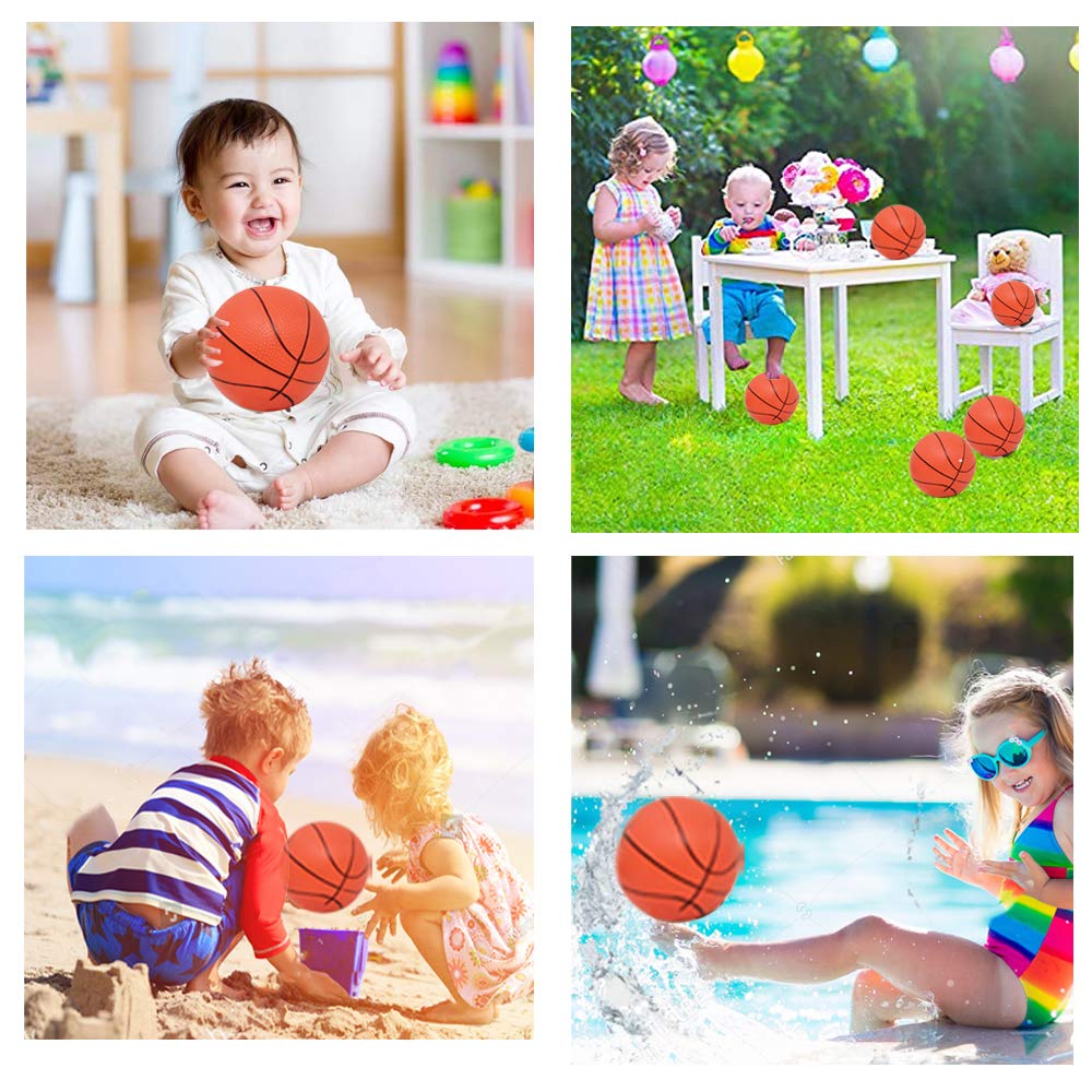 Hymaz 12 Pack Mini Basketballs (4 Inch) with Air Pump – Inflatable Toys for Toddlers, Kids, Party Favors & Pool Games