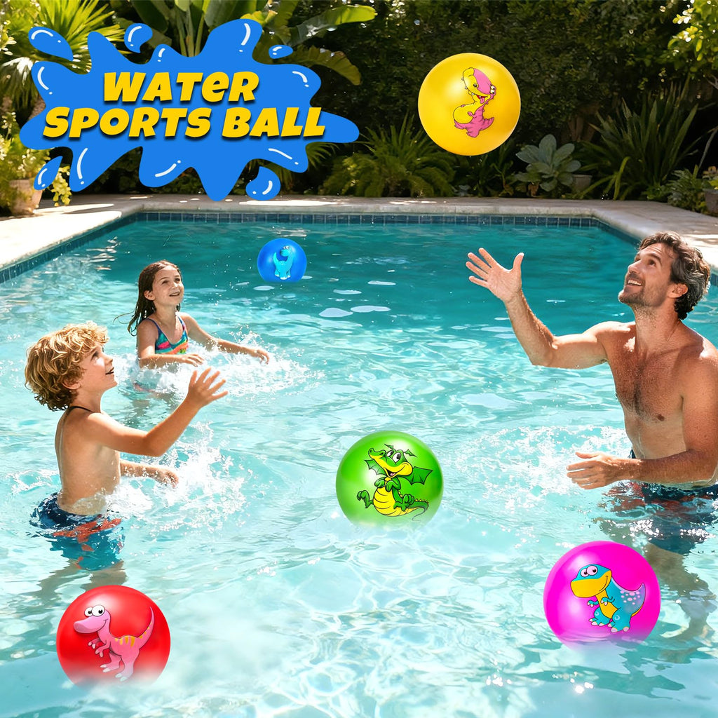 Hymaz 5-Pack 9-Inch Bouncy Balls for Toddlers – Soft Dinosaur Inflatable Balls with Pump for Indoor & Outdoor Play