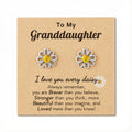 Hypoallergenic Daisy Stud Earrings for Granddaughter – Gold or Silver Plated with CZ, Gift Card & Pouch