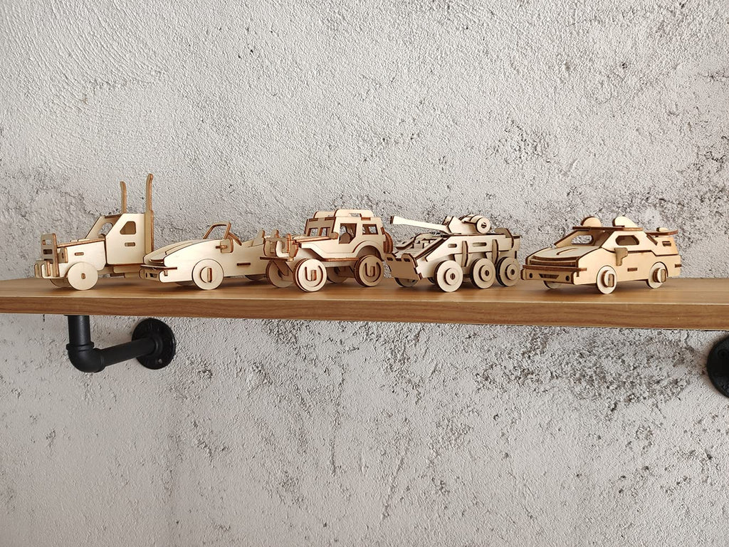 i-CHONY 3D Wooden Car Puzzle Set – 6 DIY Assembly Models for Teens & Adults
