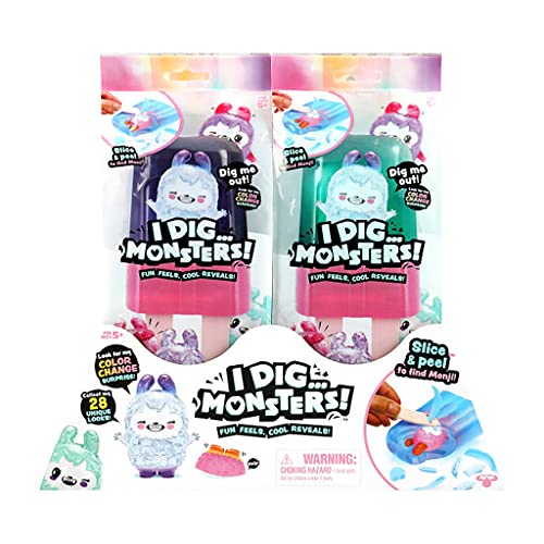 I Dig...Monsters Popsicle Pack: ASMR Collectible Toy with 28 Monji Figures – Styles May Vary