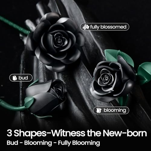 iATOM Black Roses Building Set - 3 Pack, Gothic Decor, 152-Piece Building Toy for Adults