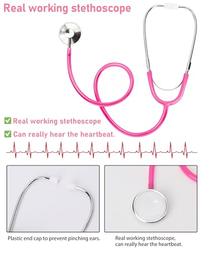 ICECUTE 7-Piece Doctor Costume for Kids | Toddler Scrubs with Real Stethoscope | Ages 3-11