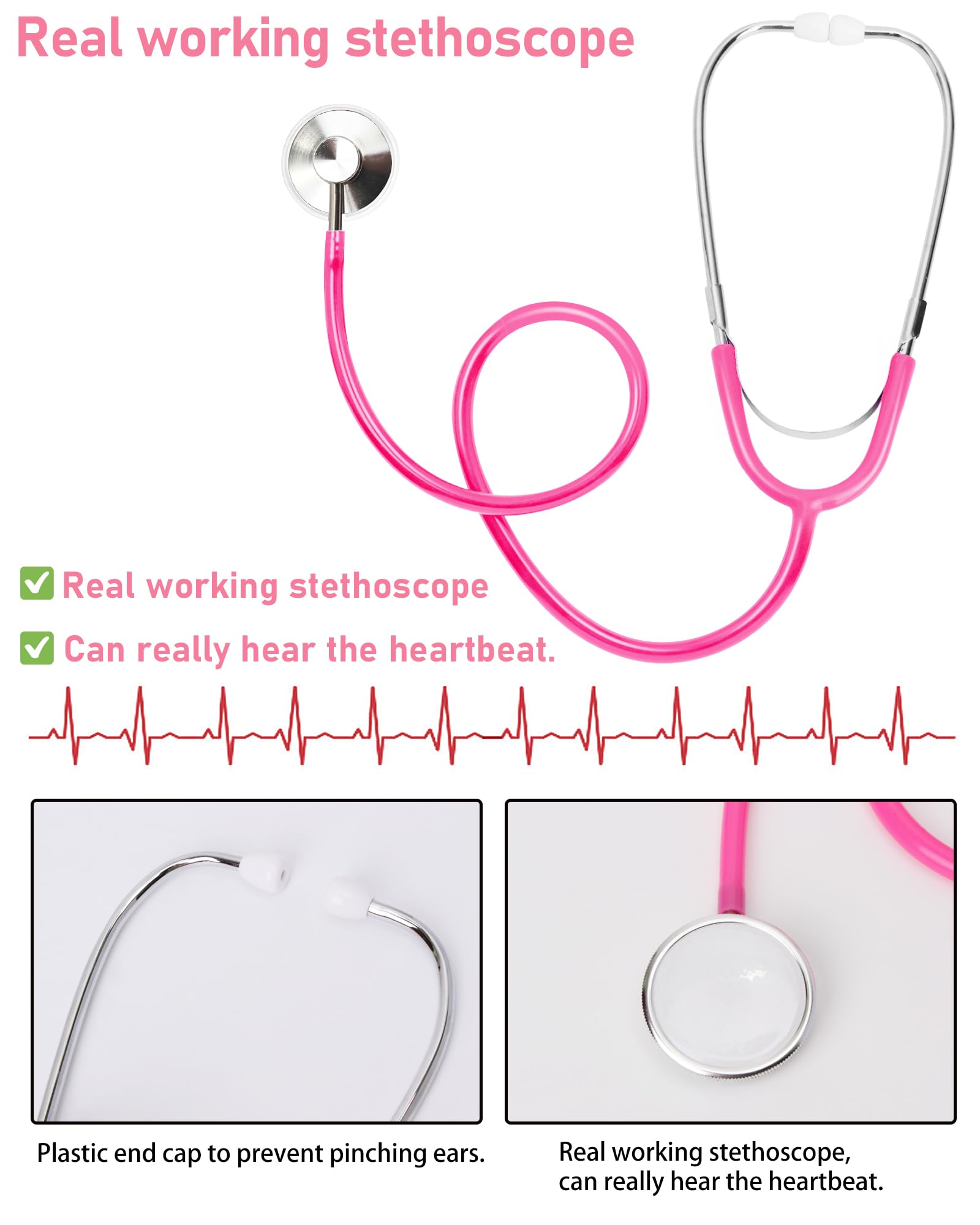 ICECUTE 7-Piece Doctor Costume for Kids | Toddler Scrubs with Real Stethoscope | Ages 3-11
