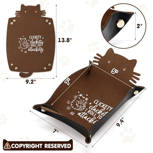 ICoDeesse Cat Dice Rolling Tray – Folding Leather Portable DND RPG Accessory