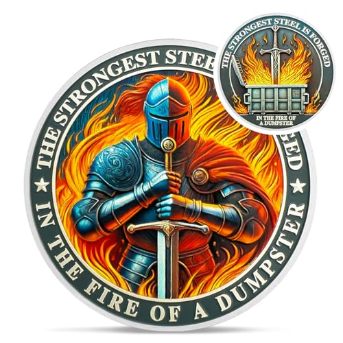 IELCJJ Dumpster Fire Challenge Coin – Funny Desk Token with Inspirational Saying for Coworker Gifts