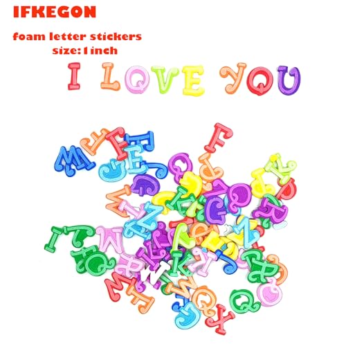 IFKEGON 1044-Piece Foam Letter Stickers, 1-Inch Puffy Self-Adhesive Alphabet for Crafts and Teaching