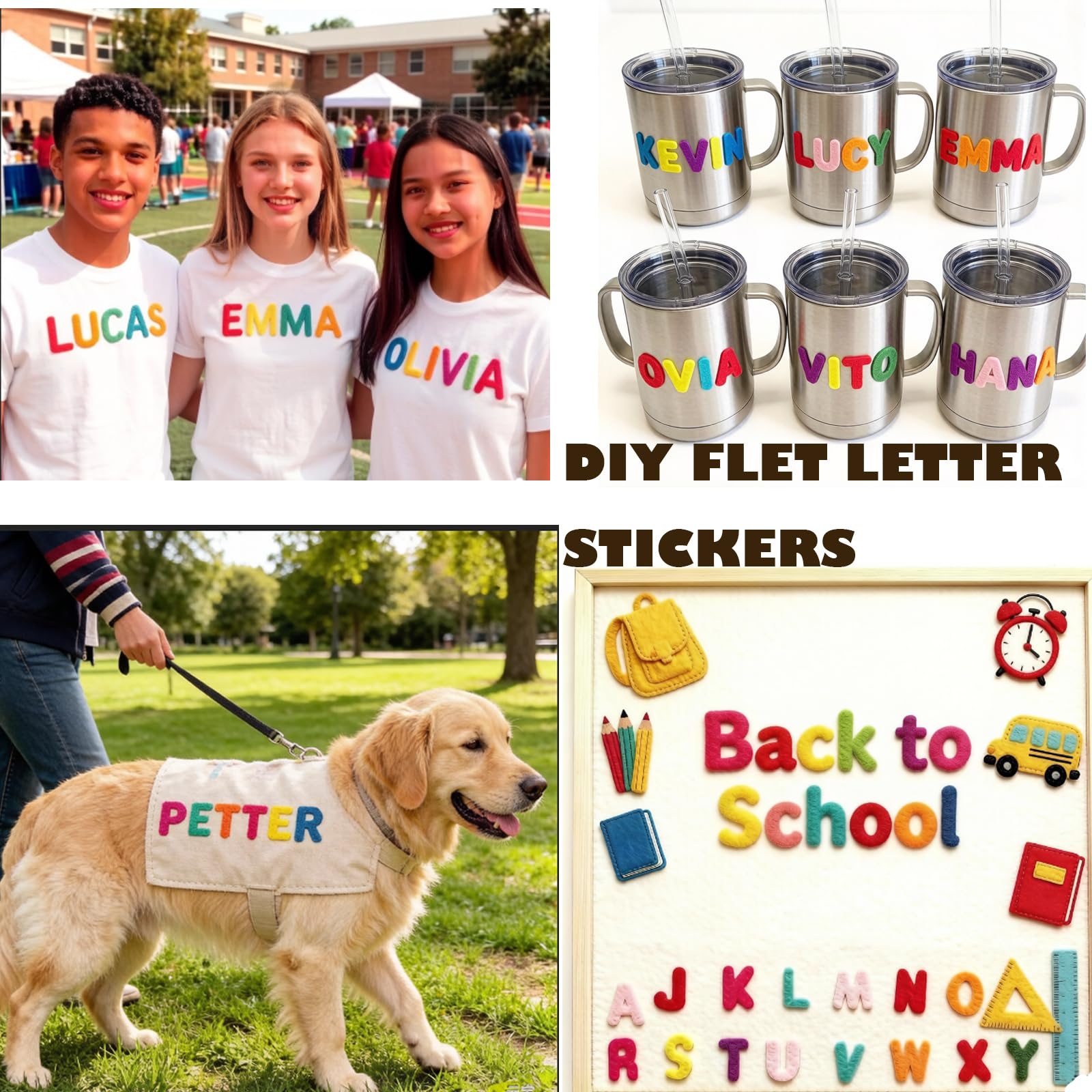 IFKEGON 520 Pcs Self-Adhesive Puffy Felt Letters, A-Z Alphabet Stickers for Crafts & Teaching