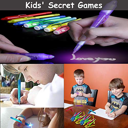 iGeeKid 32-Pack Invisible Ink Pens with UV Light – Secret Spy Pens for Kids, Disappearing Ink Markers for Treasure Hunts, Party Favors, and Classroom Activities