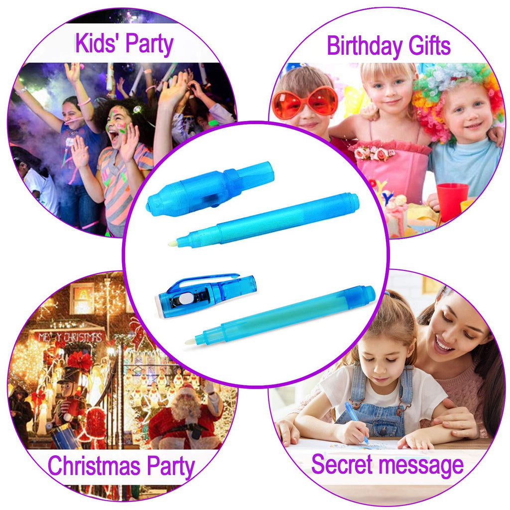 iGeeKid 32-Pack Invisible Ink Pens with UV Light – Secret Spy Pens for Kids, Disappearing Ink Markers for Treasure Hunts, Party Favors, and Classroom Activities