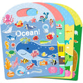 iGetooy 4 Sets Puffy Sticker Books for Toddlers – 122 Reusable 3D Stickers with Travel Handle