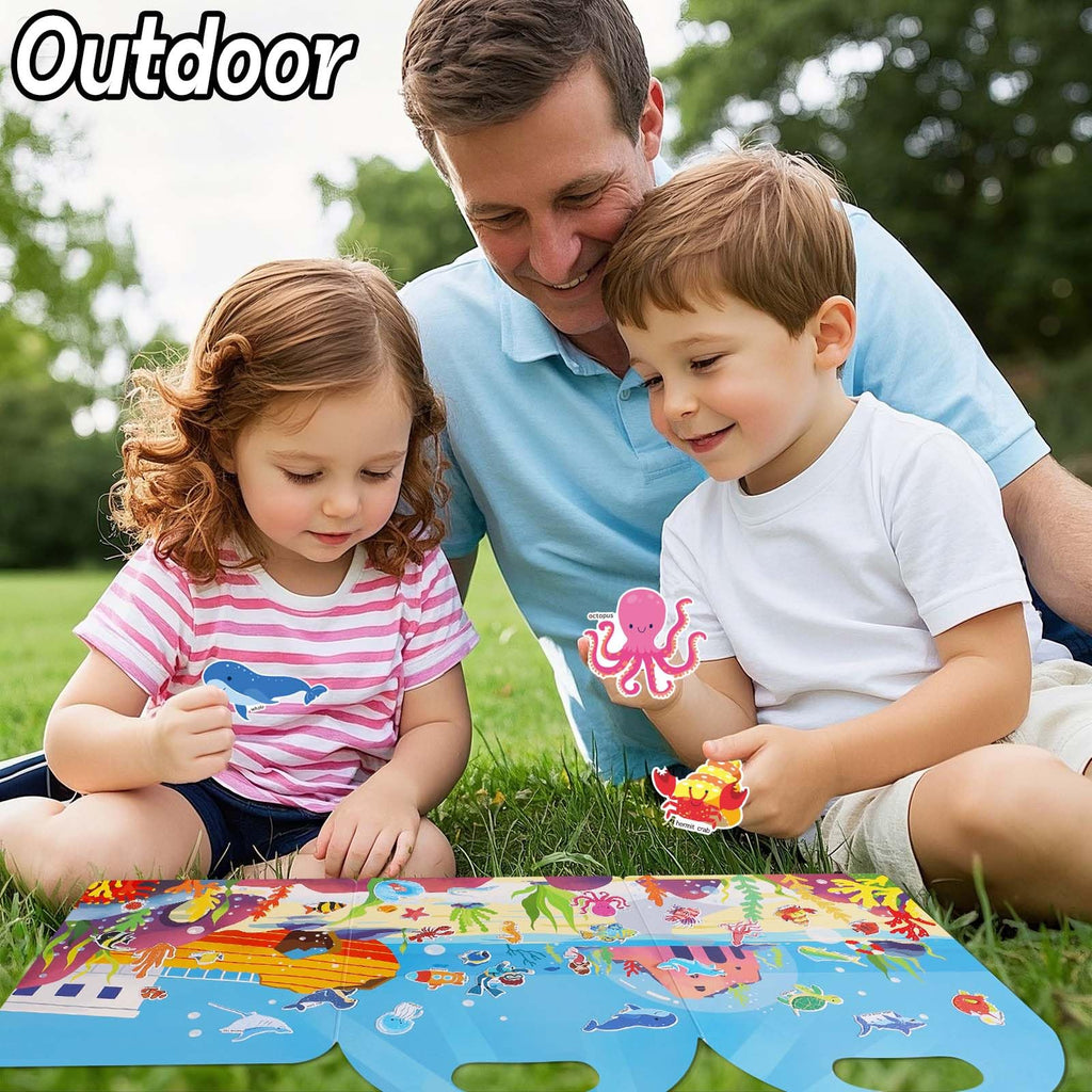 iGetooy 4 Sets Puffy Sticker Books for Toddlers – 122 Reusable 3D Stickers with Travel Handle